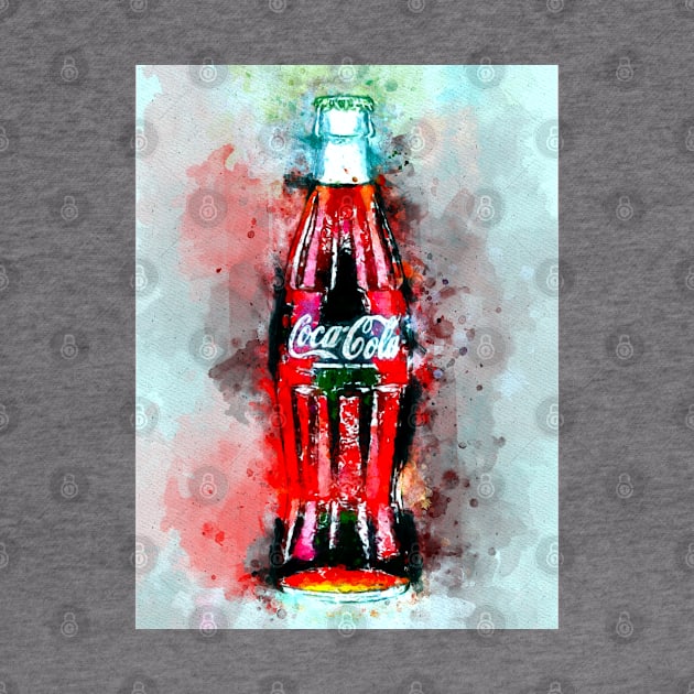 Watercolor Coke Bottle by danieljanda